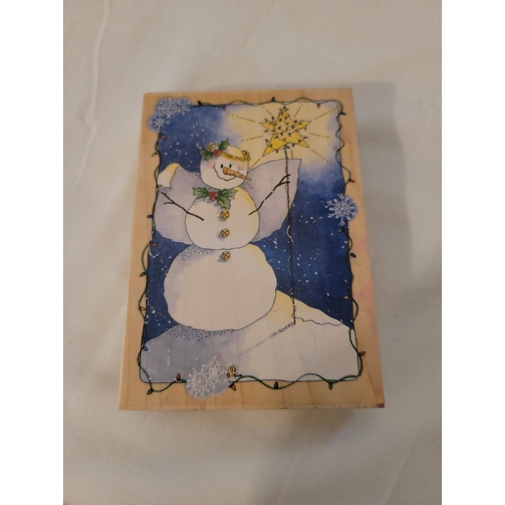 Stamps Happen Rubber Stamps Snowman Snow ANGEL #80237 Kimberly Ashley Design USA